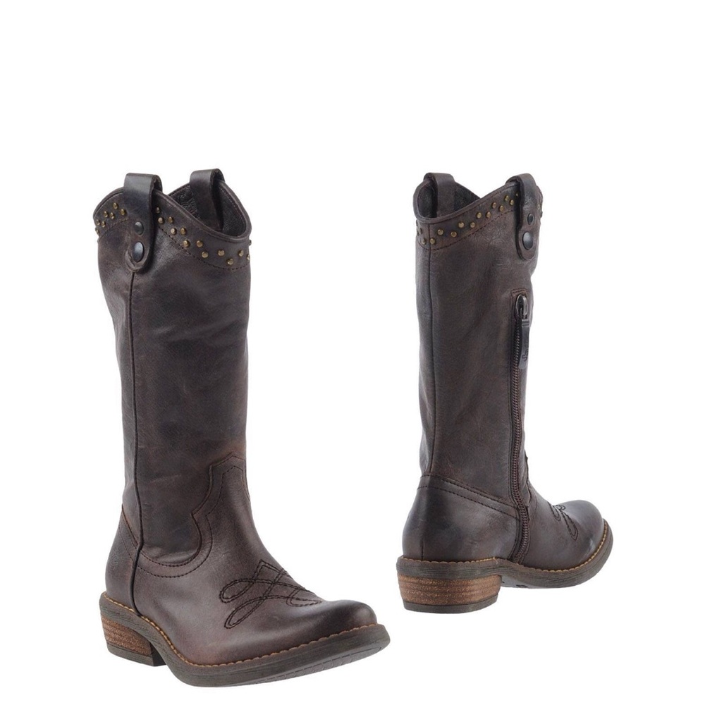 Sonora 100% leather kids cowboy boots, us size 11.5, dark brown